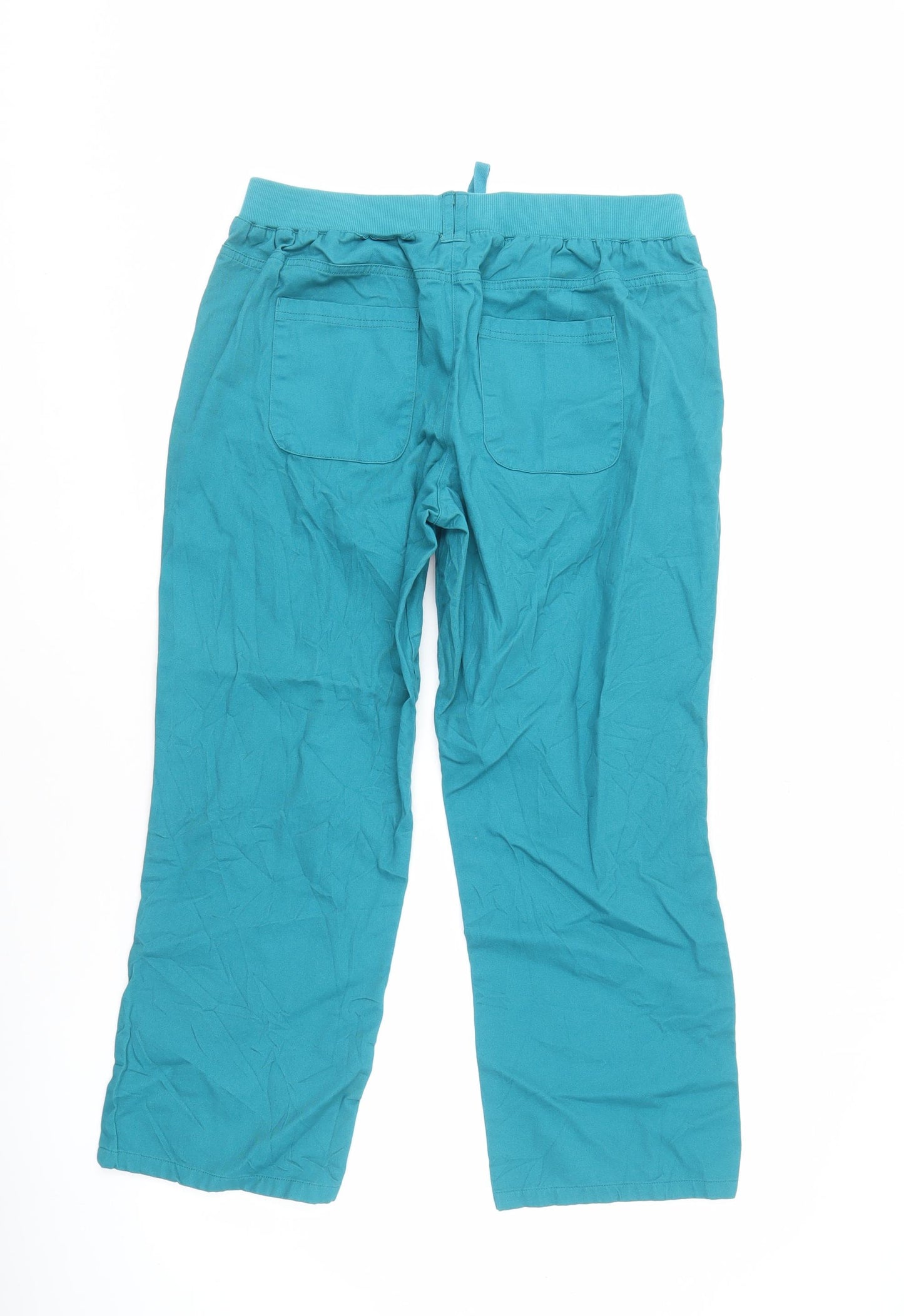 Cotton Traders Women's Blue Cropped Trousers, Size 14