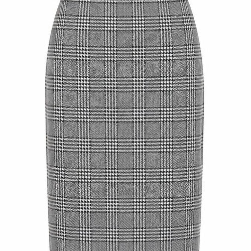Mango Women's Grey Check Pencil Skirt XS