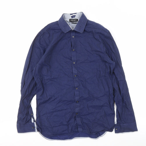 Harry Brown Men's Blue Regular Fit Casual Shirt