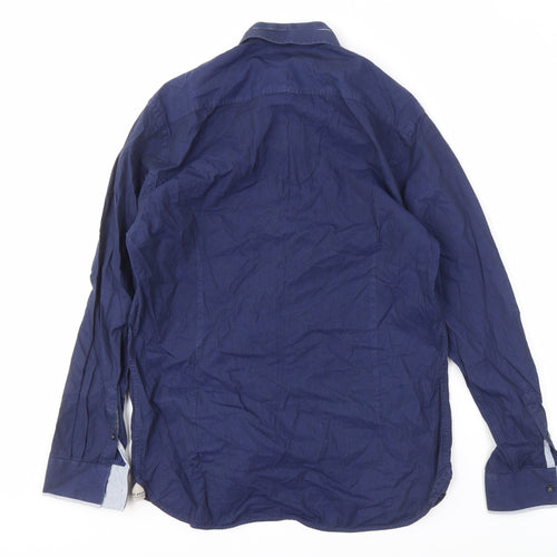 Harry Brown Men's Blue Regular Fit Casual Shirt