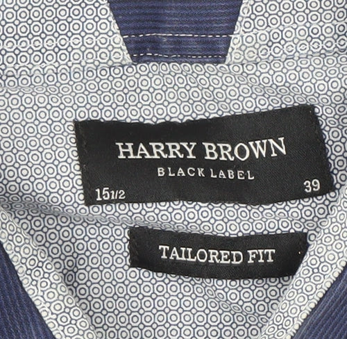 Harry Brown Men's Blue Regular Fit Casual Shirt