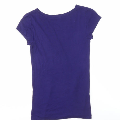 Jigsaw Women's Purple T-Shirt, Size S, Boat Neck
