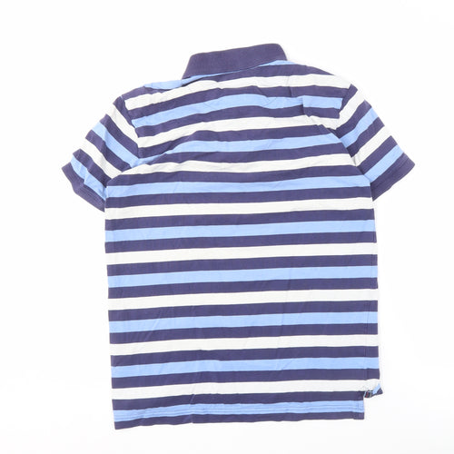 Crew Clothing Co. Men's Blue Striped Polo Shirt S