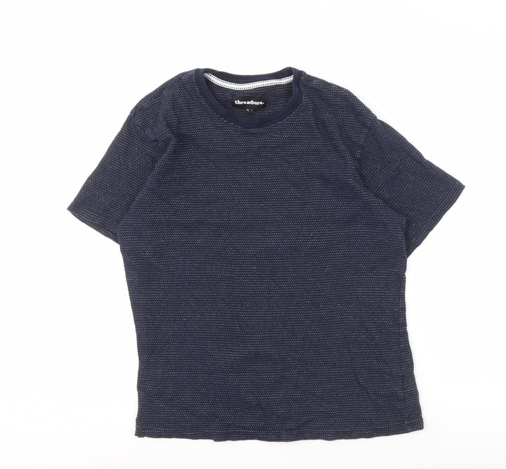 Threadbare Men's Blue Short Sleeve Knit T-Shirt L