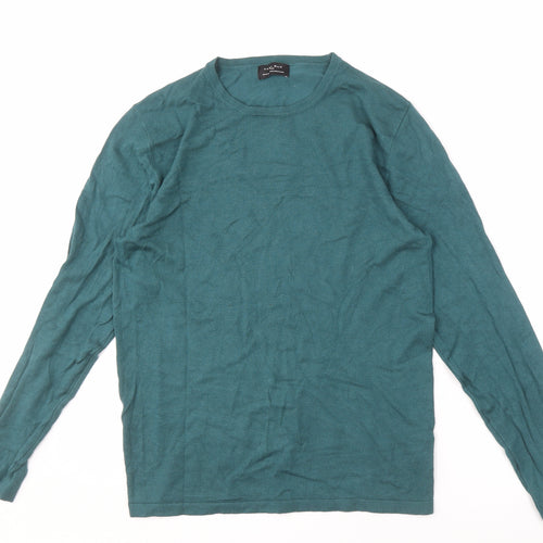 Zara Men's Green Pullover, Size M, Casual Jumper
