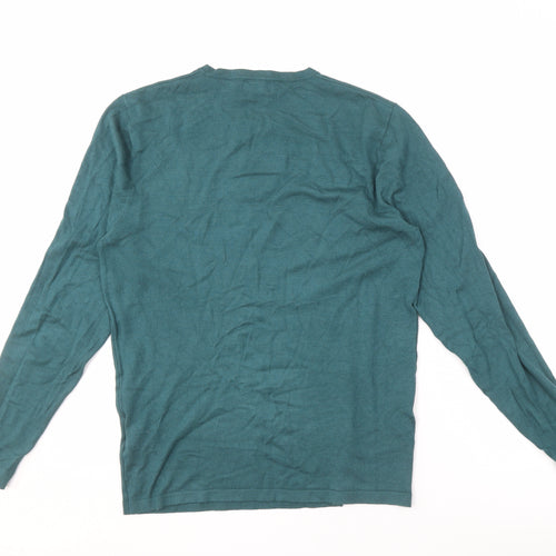Zara Men's Green Pullover, Size M, Casual Jumper