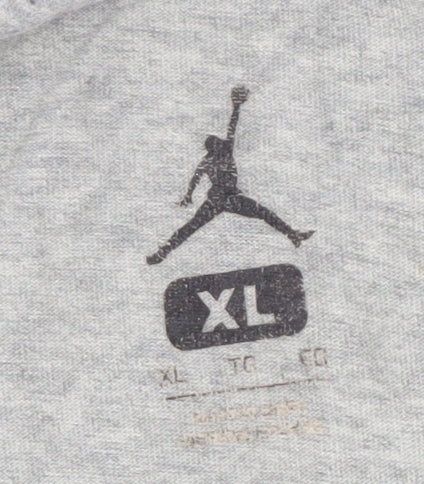 Nike Men's Grey XL Air Jordan T-Shirt, Short Sleeve, Logo
