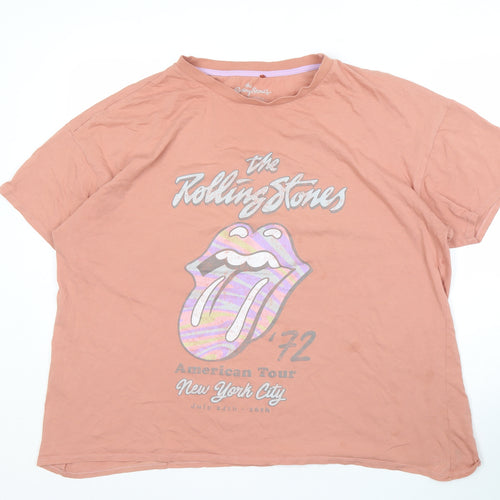 George Women's Pink Rolling Stones T-Shirt, Size 20