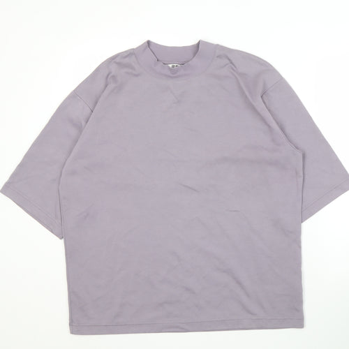 UNIQLO Men's Purple High Neck T-Shirt, Size L