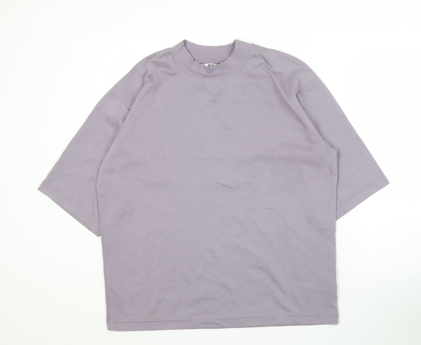 UNIQLO Men's Purple High Neck T-Shirt, Size L