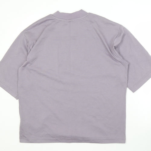 UNIQLO Men's Purple High Neck T-Shirt, Size L