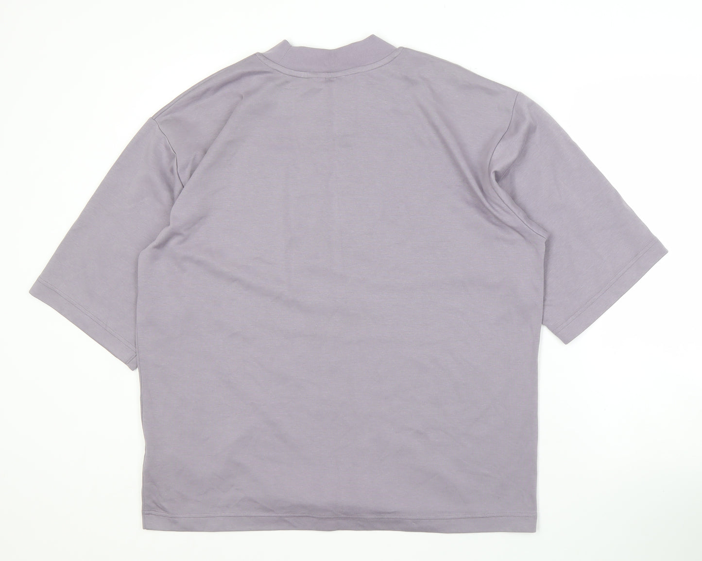 UNIQLO Men's Purple High Neck T-Shirt, Size L