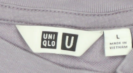 UNIQLO Men's Purple High Neck T-Shirt, Size L