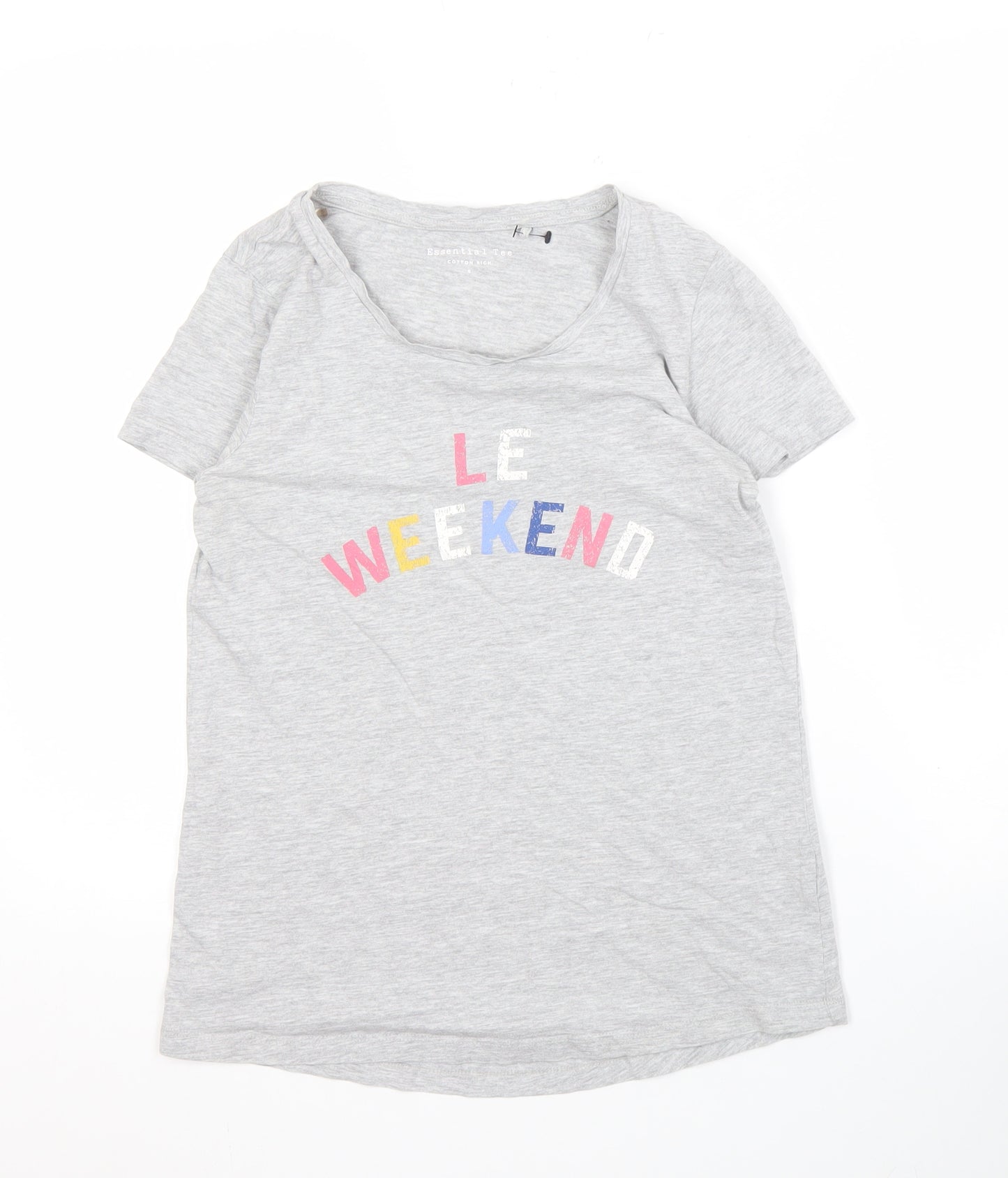Principles Women Grey Short Sleeve T-Shirt Size 8