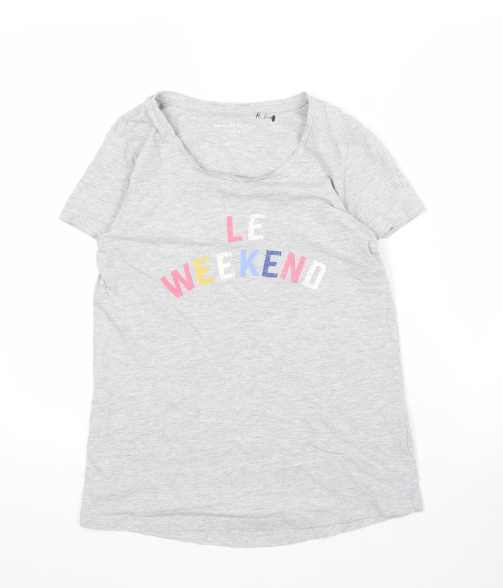 Principles Women Grey Short Sleeve T-Shirt Size 8