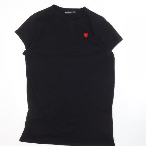 PrettyLittleThing Women's Black T-Shirt, Size 10