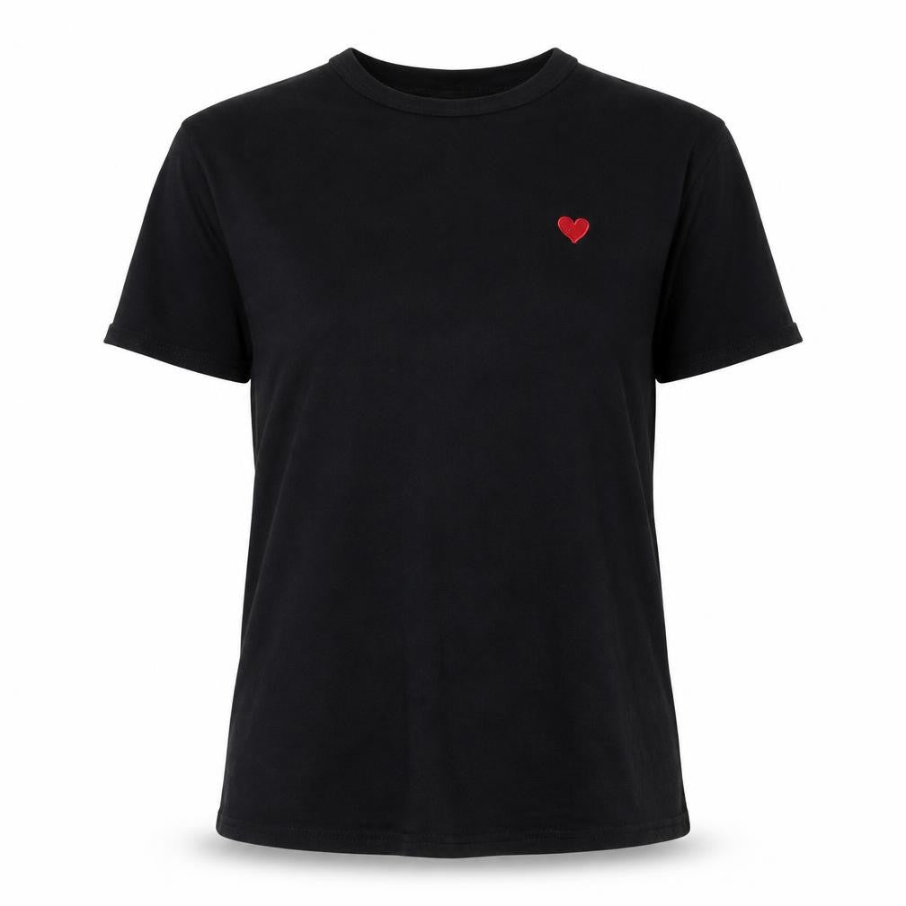 Front view of PRETTYLITTLETHING Women's Black T-Shirt, size 10