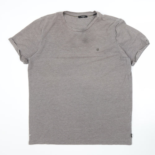 Jack & Jones Men's Grey Crew Neck T-Shirt 2XL Casual