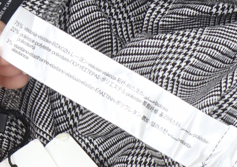 Zara Women's Grey Check Trousers, Size M, Autumn/Winter