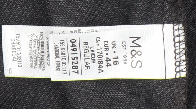 Marks and Spencer Women's Grey Trousers, Size 16, Casual