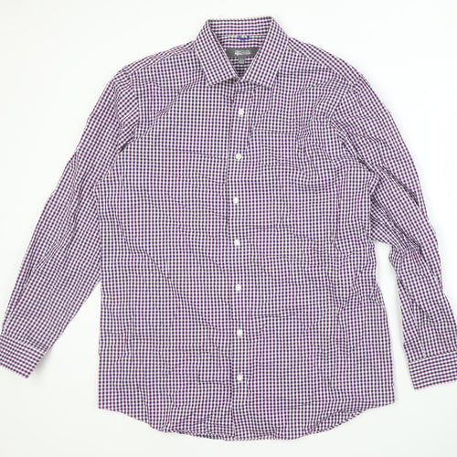Kenneth Cole Reaction Men's Purple Check Slim Shirt