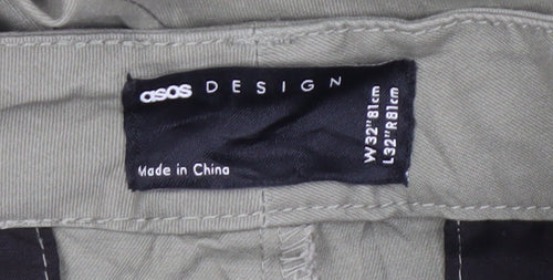 ASOS DESIGN Men's Green Chino Trousers, Size 32