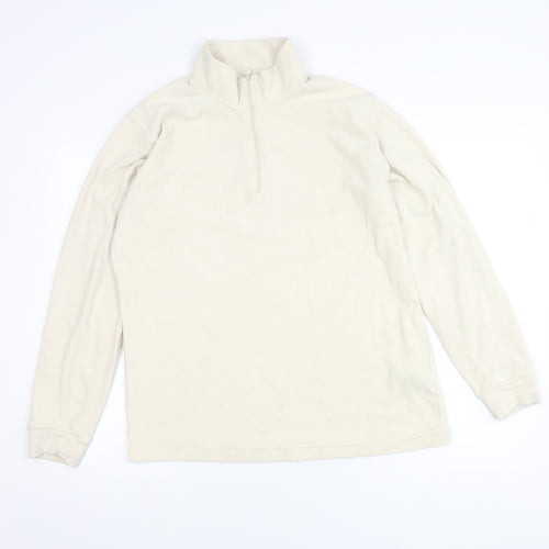 UNIQLO Ivory Zip Pullover Sweatshirt L, Winter Casual