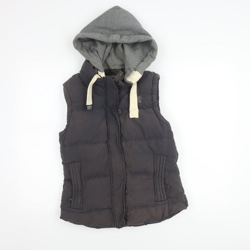 Lupeyard Women's Black Hooded Puffer Gilet L