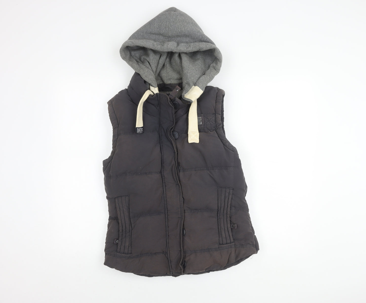 Lupeyard Women's Black Hooded Puffer Gilet L