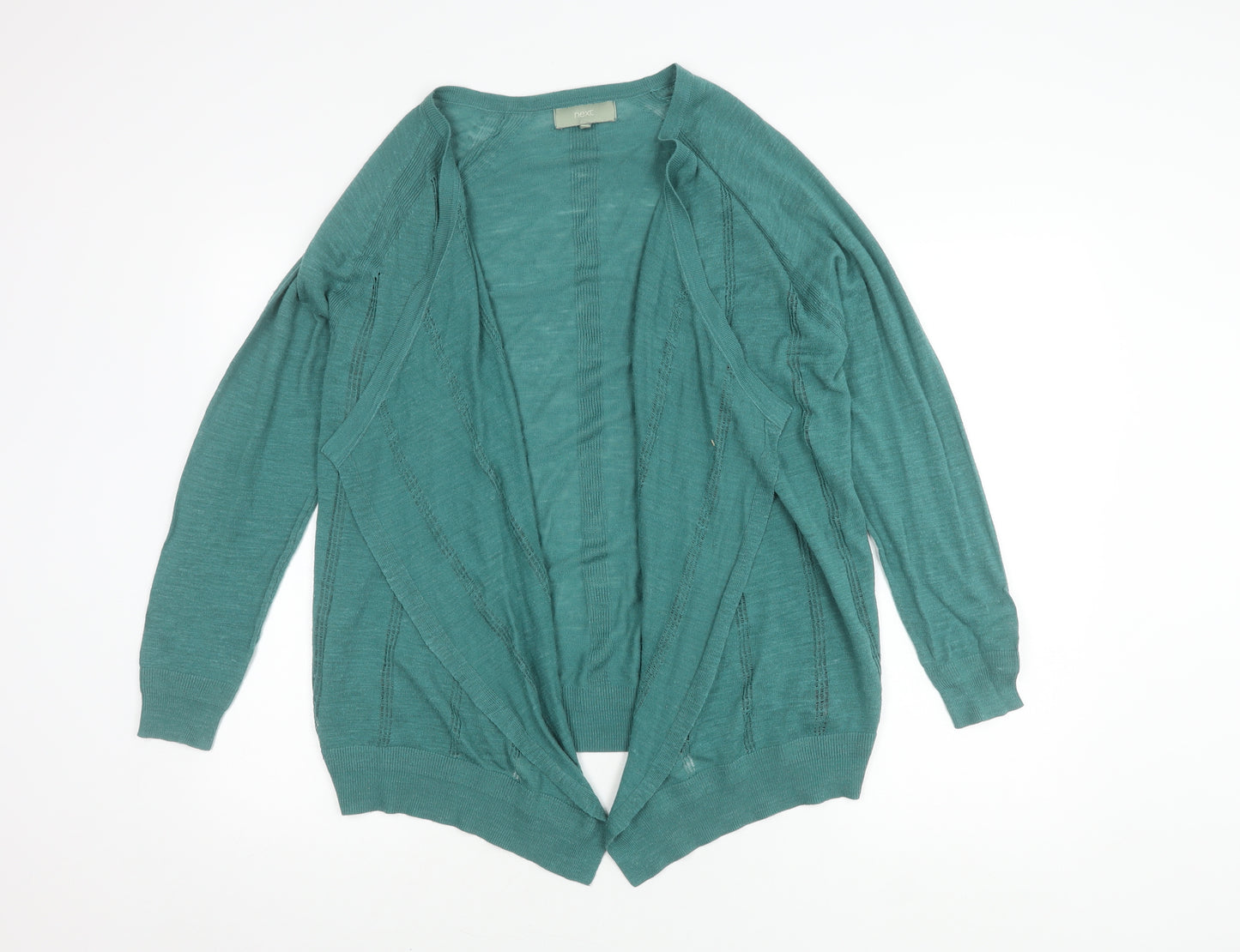 Next Women's Green Cardigan Size 16 - Open Relaxed Fit