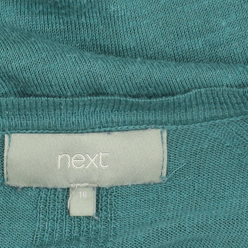 Next Women's Green Cardigan Size 16 - Open Relaxed Fit