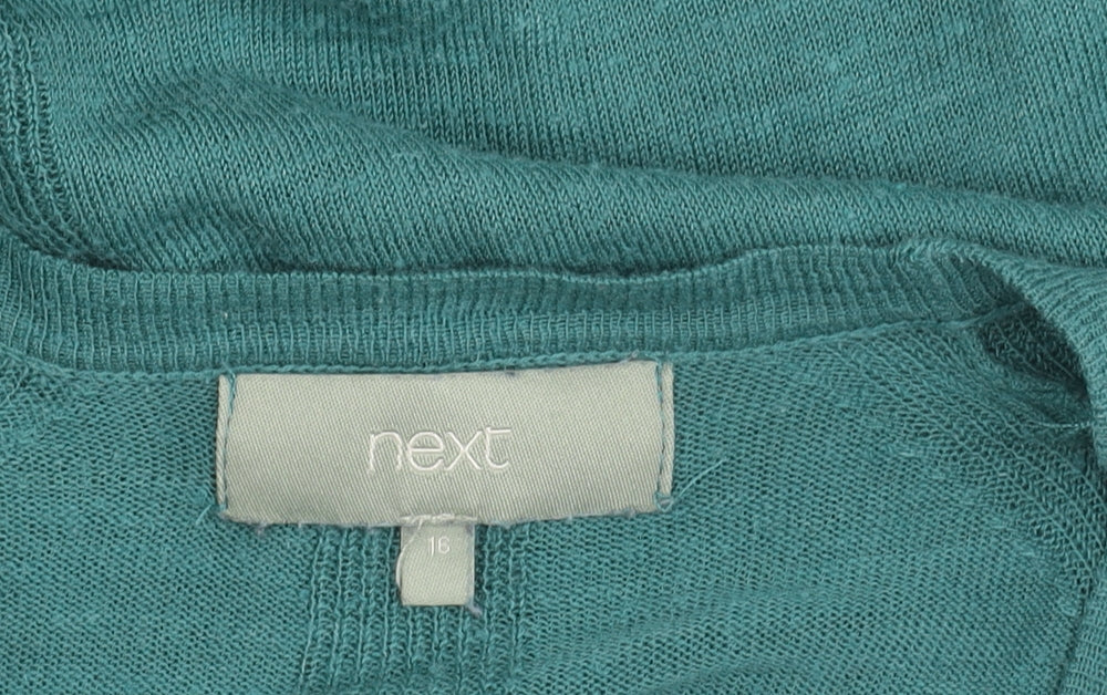 Next Women's Green Cardigan Size 16 - Open Relaxed Fit