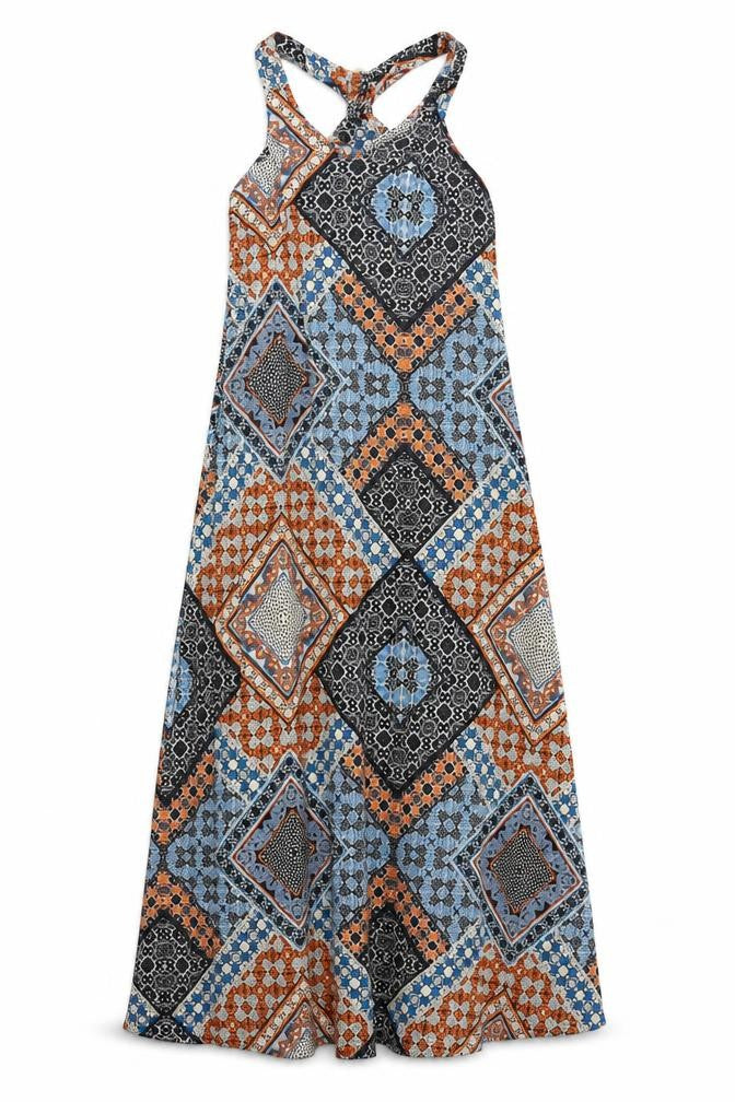 Front view of Artisan NY Women’s M Geometric Multicoloured Dress