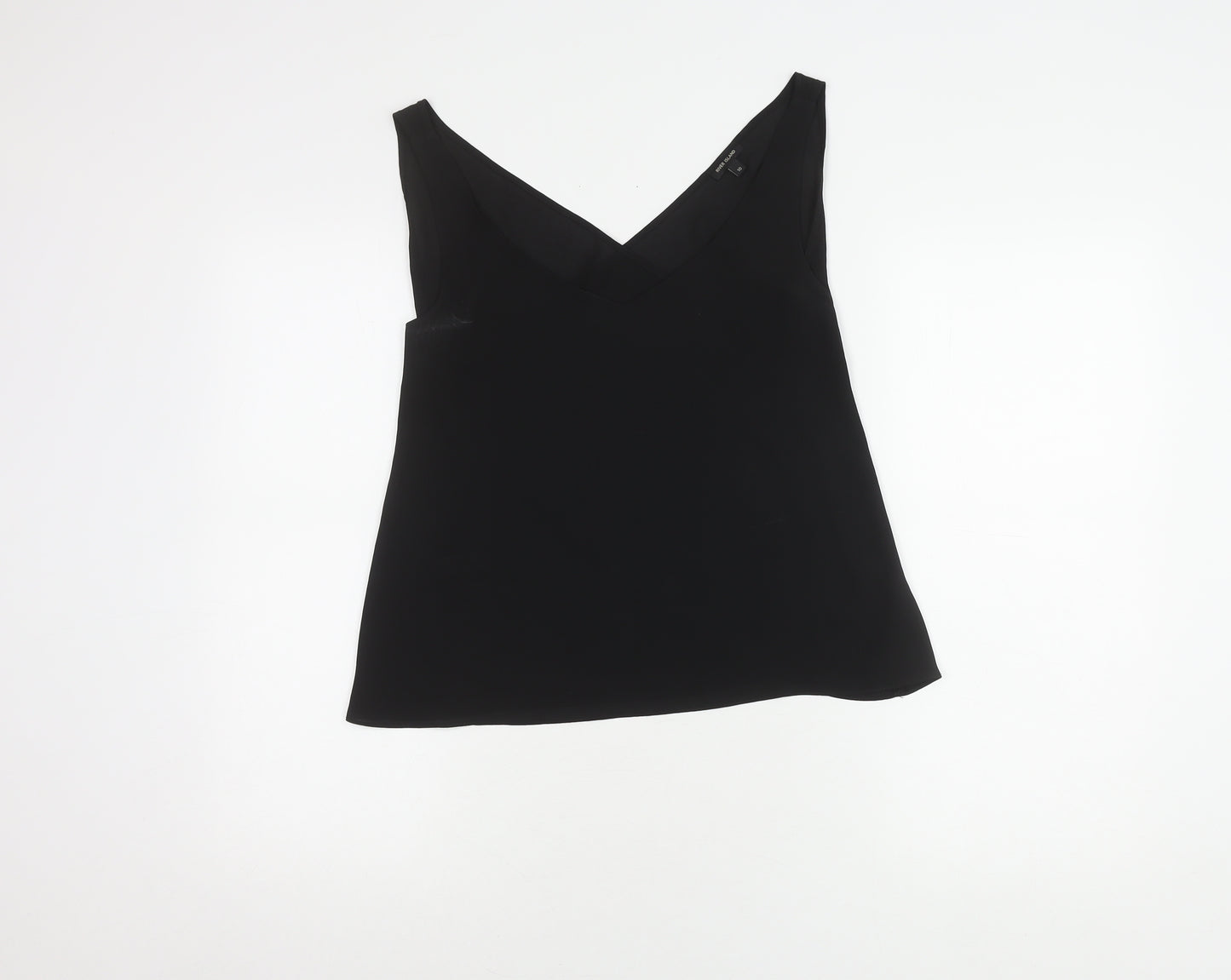River Island Women's Black Wrap Tank Top Size 10