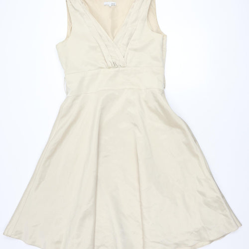 Next Women's Beige Fit & Flare Dress, Size 14