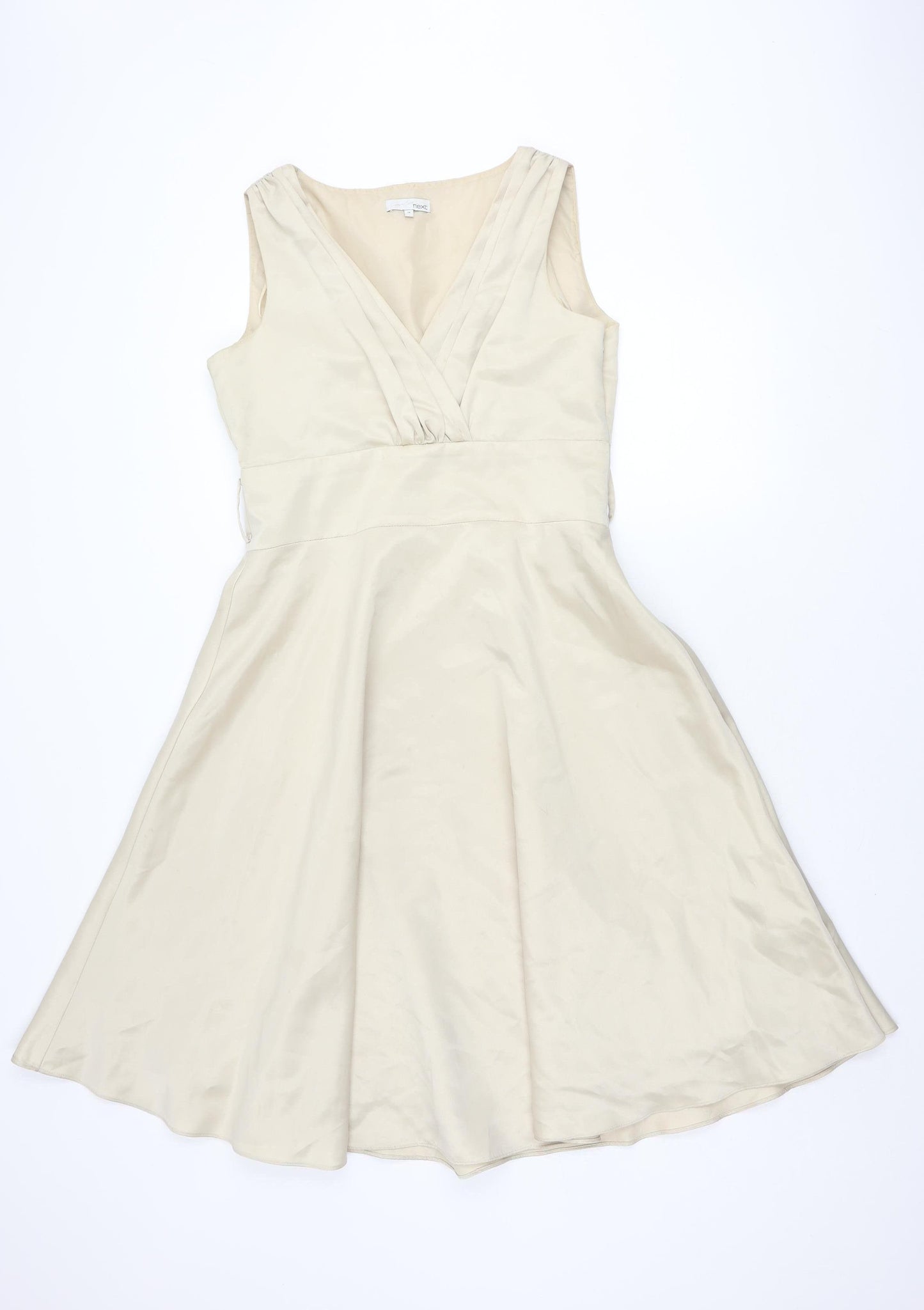 Next Women's Beige Fit & Flare Dress, Size 14