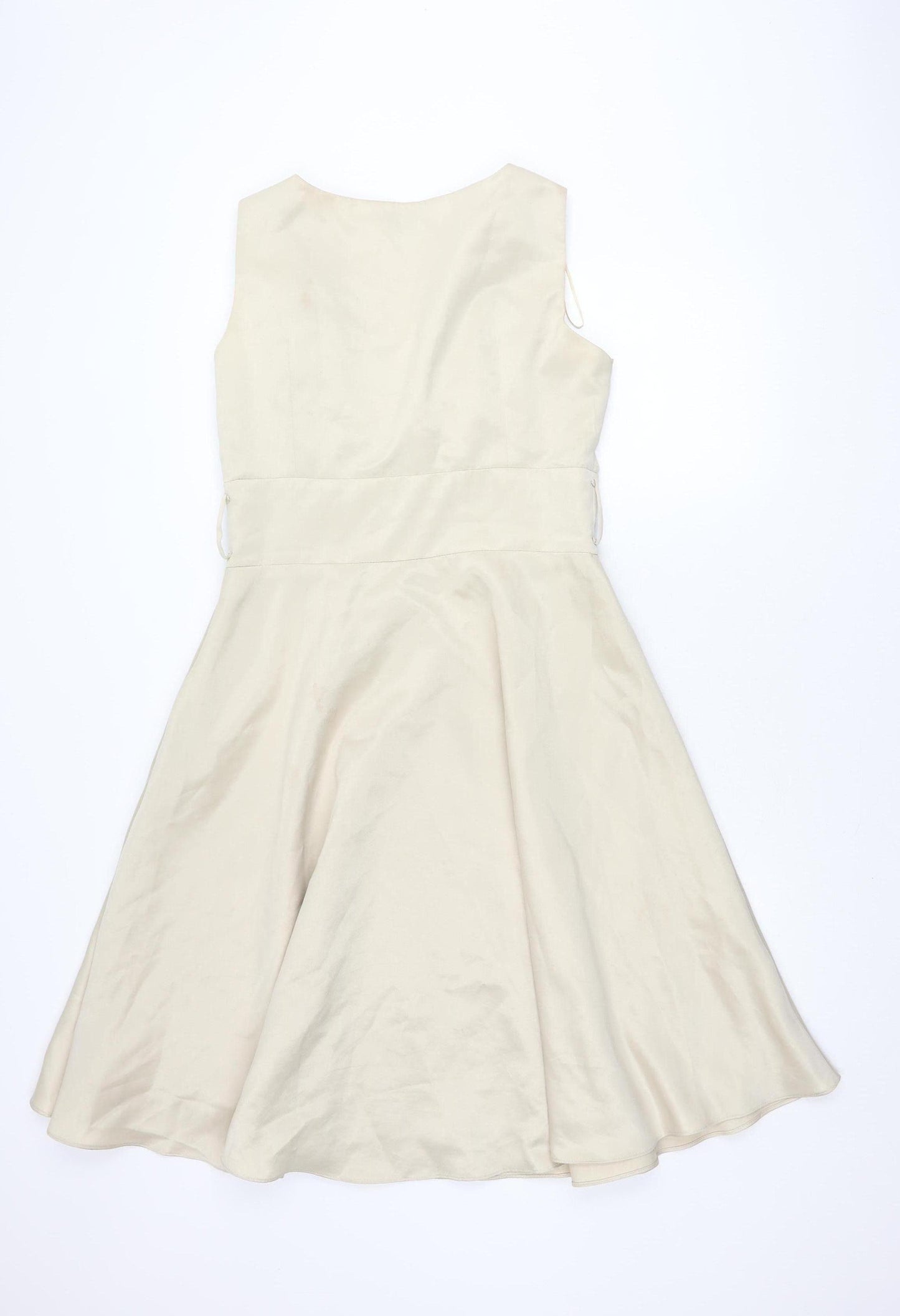 Next Women's Beige Fit & Flare Dress, Size 14