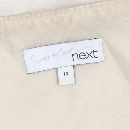 Next Women's Beige Fit & Flare Dress, Size 14