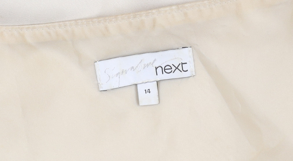 Next Women's Beige Fit & Flare Dress, Size 14
