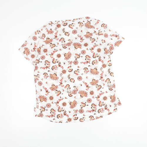 Per Una Women's Ivory Floral V-Neck T-Shirt