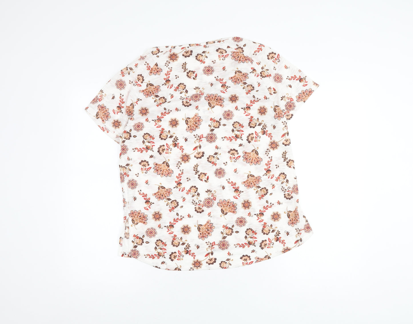 Per Una Women's Ivory Floral V-Neck T-Shirt