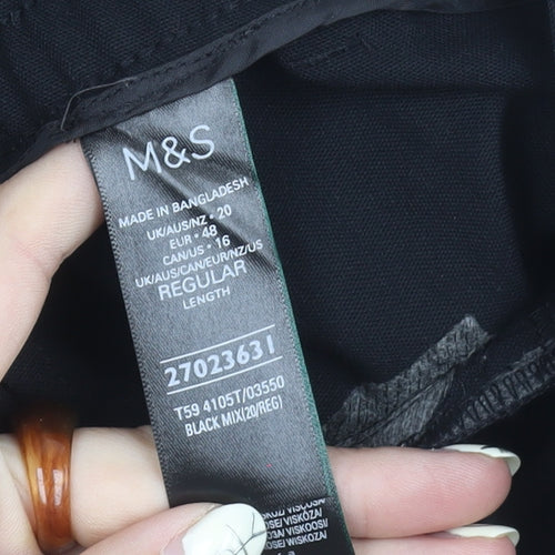 Marks and Spencer Women's Black Trousers Size 20 Regular