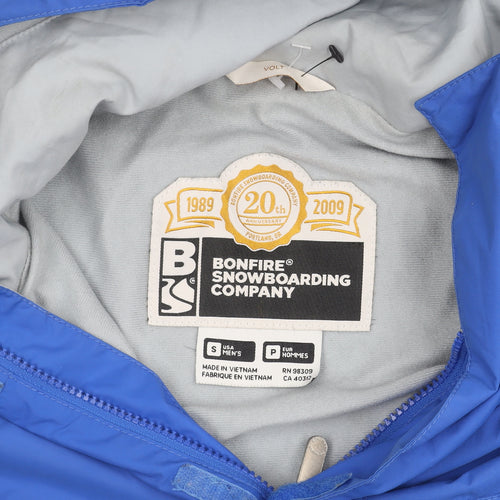 Bonfire Men's Blue Hooded Puffer Jacket S