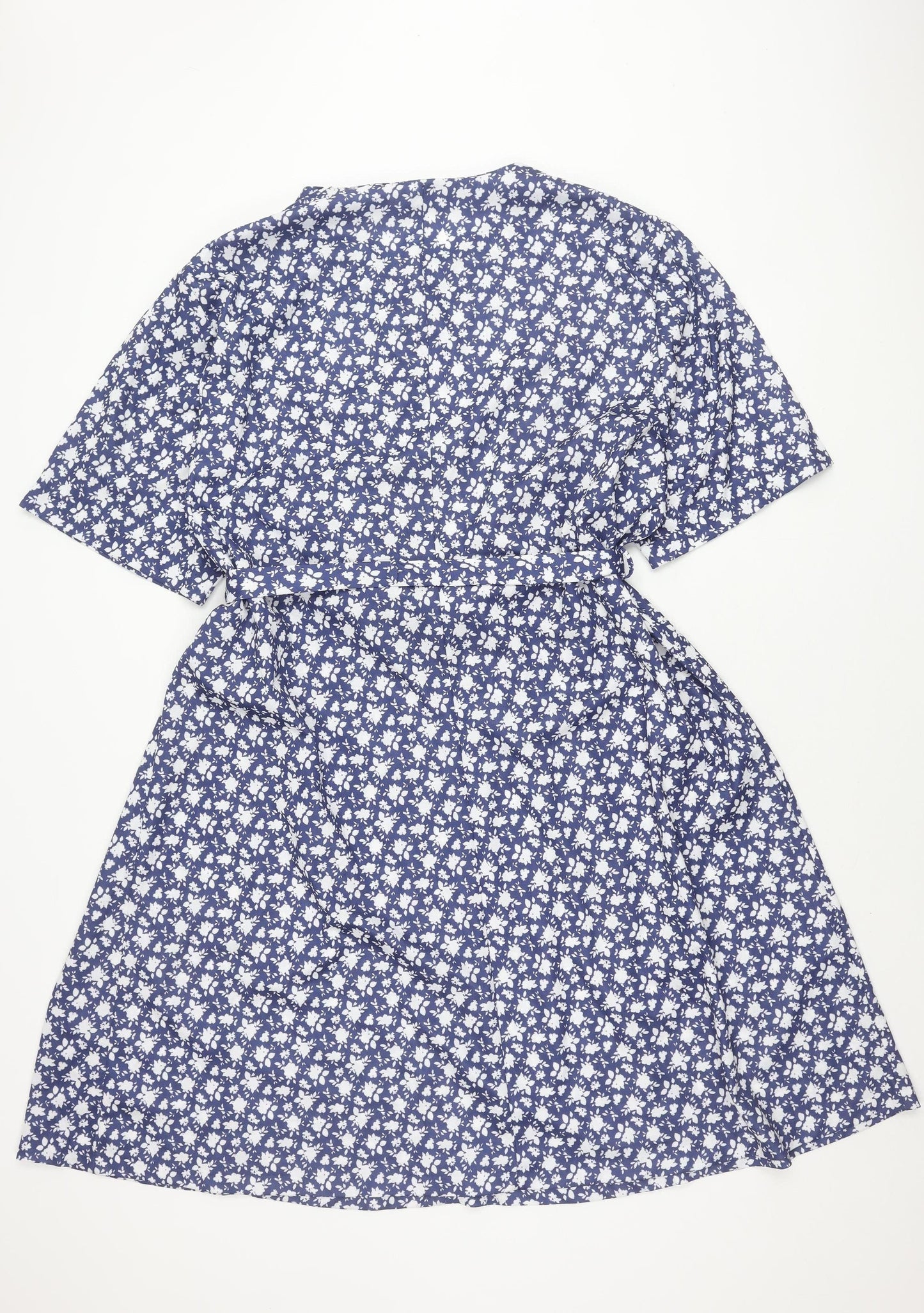 Afibel Women's Blue Floral Half Sleeve Dress