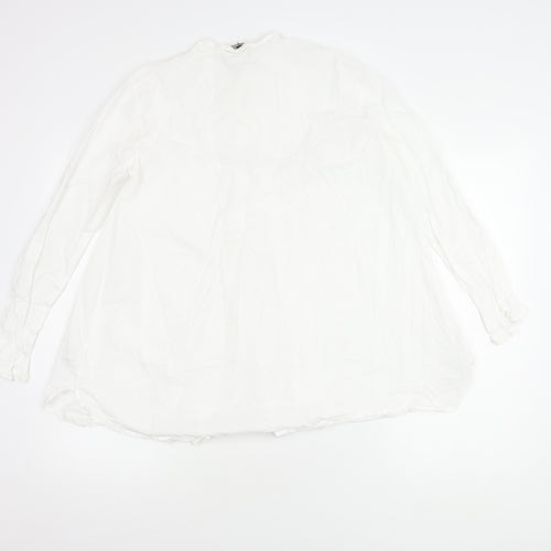 Massimo Dutti Women's White Cotton Blouse Size 14