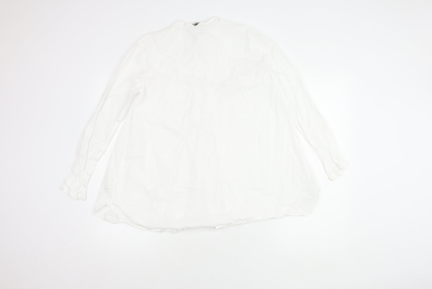 Massimo Dutti Women's White Cotton Blouse Size 14