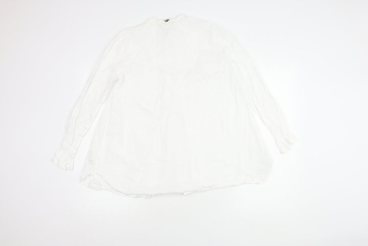 Massimo Dutti Women's White Cotton Blouse Size 14