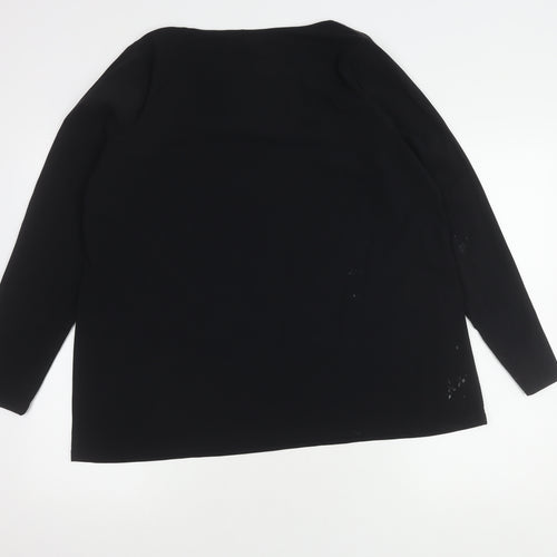Mellem Women's Black Long Sleeve Scoop Neck Top