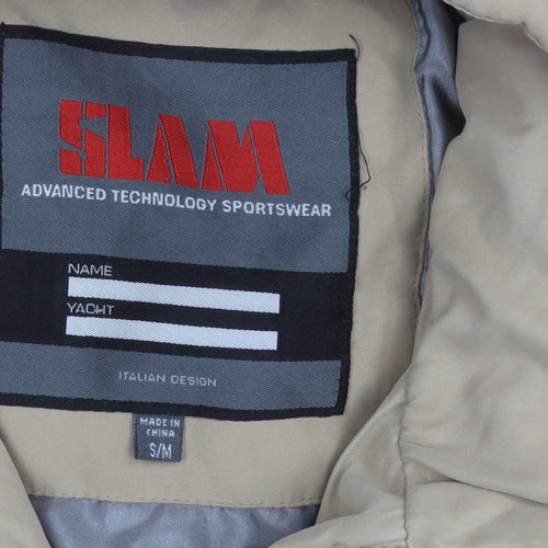 SLAM Men's Beige Bomber Jacket S - Casual Retro Style