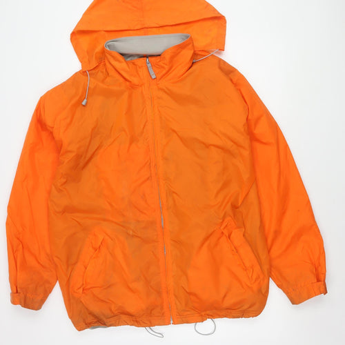 B&C Orange Unisex XL Hooded Windbreaker Jacket